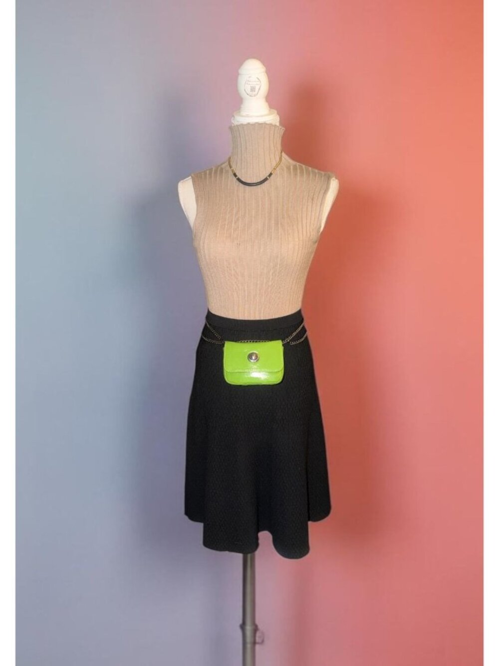 VTG HOBO International Mini Bag Green Patent Leather Turn Lock Convertible Pouch - Picture 2 of 11